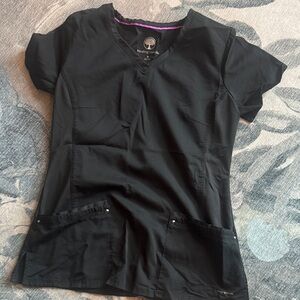 Healing Hands Black  Women's scrub Top